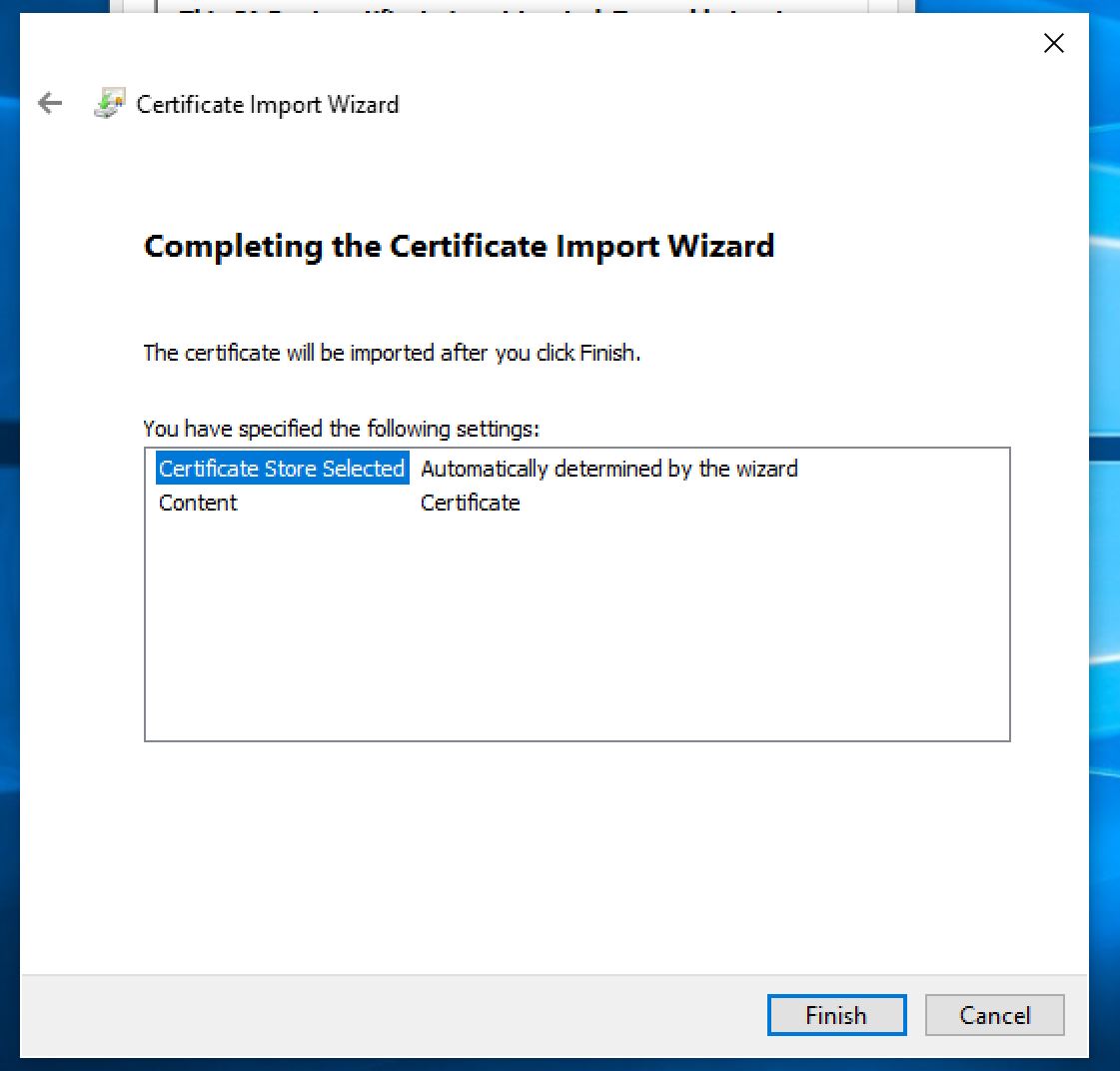 complete certificate wizard