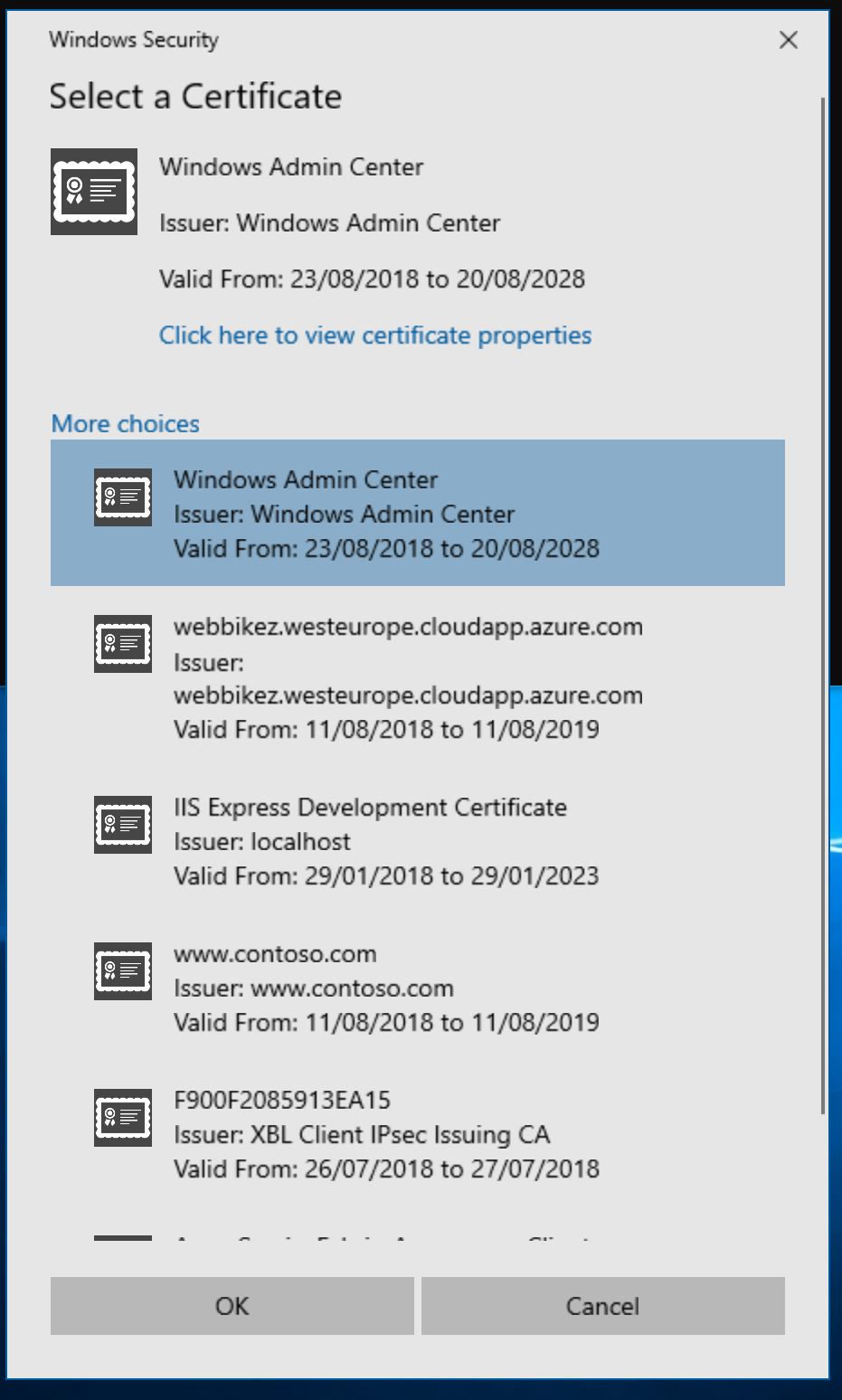 select cert