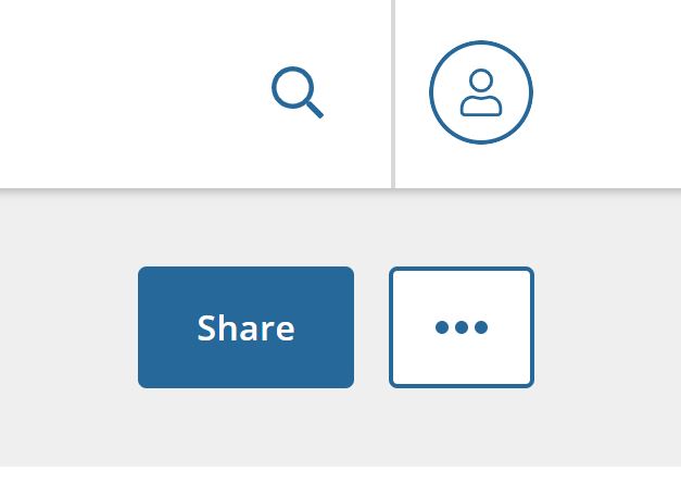 Acclaim dashboard share button